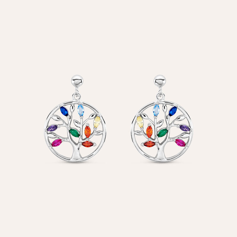 Orecchini Pendenti Silver Moments Argento Rodiato Cubic Zirconia - Spannringe Damen | OROVIVO