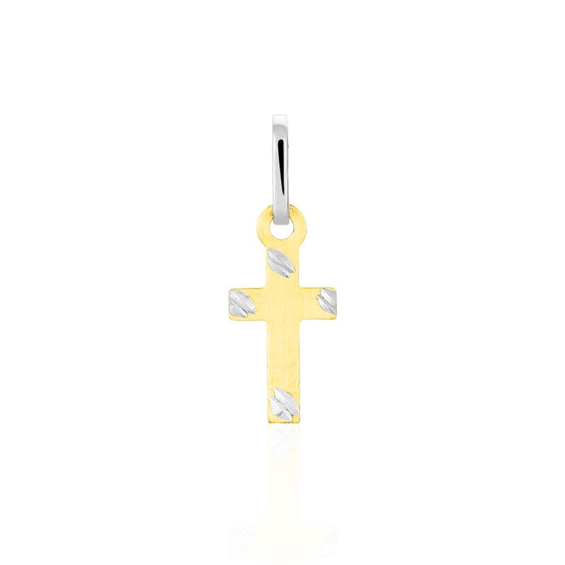 BARBARA KREUZ 5 Unisex Anh&auml;nger Silber Bicolor Gold/Silber 925 Religi&ouml;ses Kreuz - Schmuckanh&auml;nger Unisex | OROVIVO