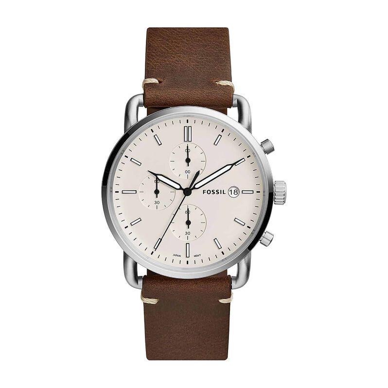 Orologio Cronografo Uomo Fossil Commuter quadrante bianco FS5402-RE21 - Spannringe Herren | OROVIVO