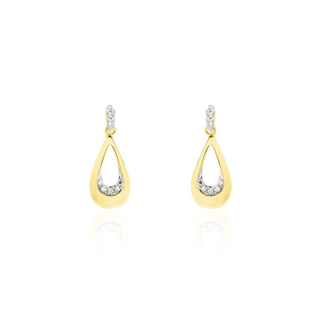 Boucles D'oreilles Puces Nirmala Or Jaune Diamant - Spannringe Damen | OROVIVO