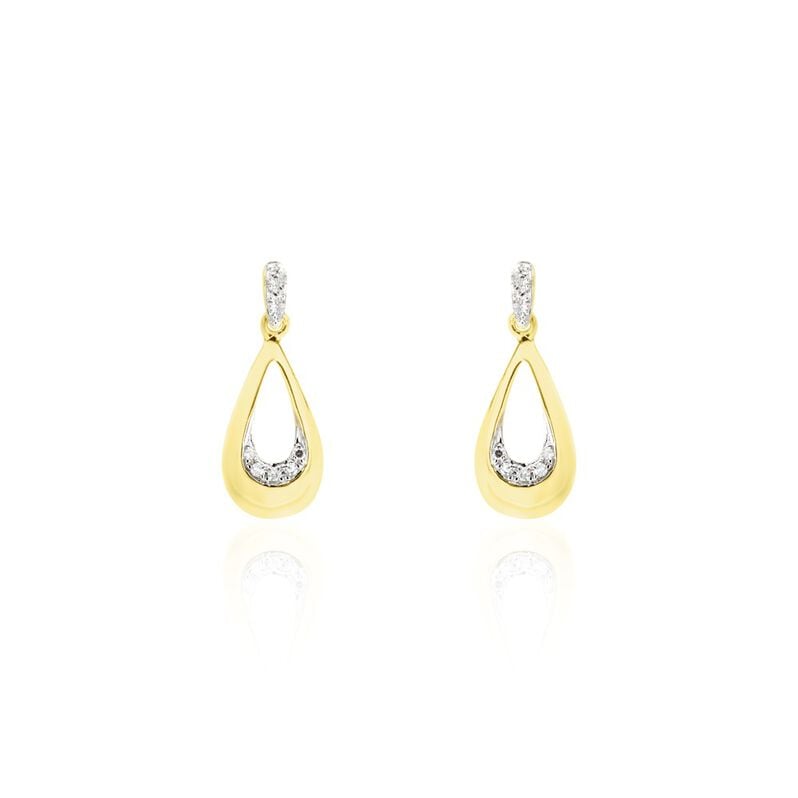 Boucles D'oreilles Puces Nirmala Or Jaune Diamant - Spannringe Damen | OROVIVO