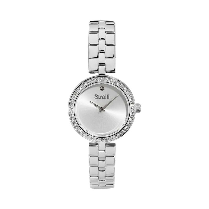 Orologio solo tempo con cinturino e cassa in acciaio e strass. quadrante silver -1661129 - Spannringe Damen | OROVIVO