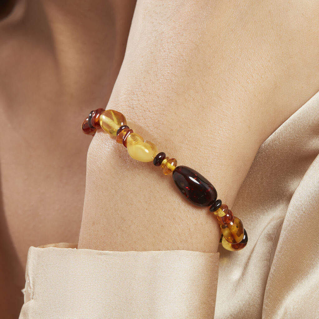 Bracelet Elastique Ambre Multicolore - Spannringe Damen | OROVIVO