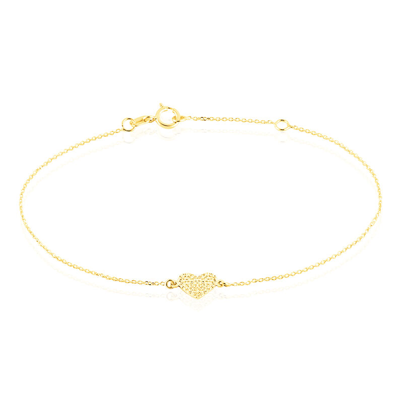 Bracelet Or Jaune Nelliana Cœur Martele - Spannringe Damen | OROVIVO