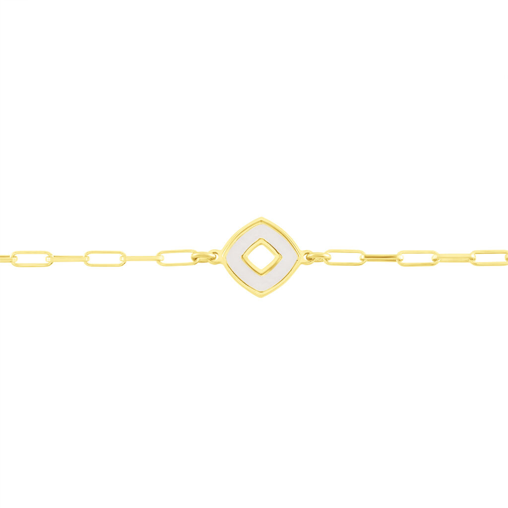 Damenarmband Silber 925 Vergoldet Raute Perlmutt - Armbänder mit Anhänger Damen | OROVIVO