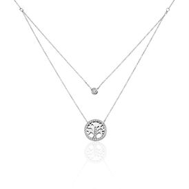 Damen Halskette Silber 925 rhodiniert Zirkonia - Ketten mit Stein Damen | OROVIVO