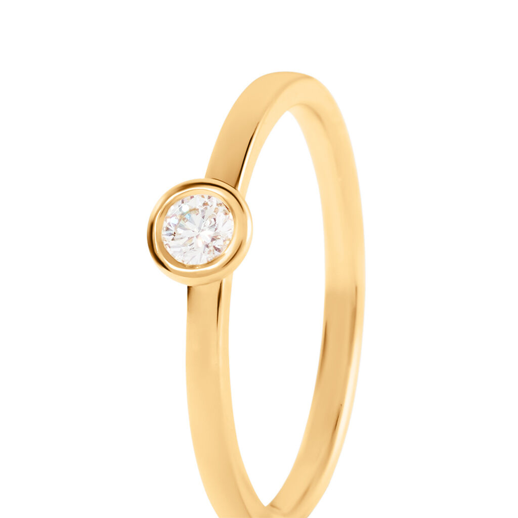 ESTELLE Damen Ring Gold 585 (14 Karat) Diamant Wei&szlig; 0,1 ct B 1,6 mm