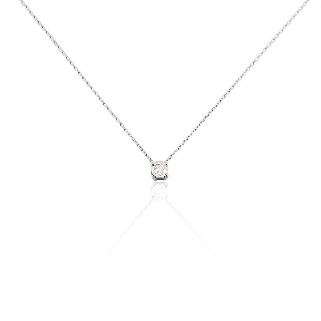 Damen Collier Weißgold 375 Diamant 0,1ct Lirik 0,90mm - Halsketten Damen | OROVIVO