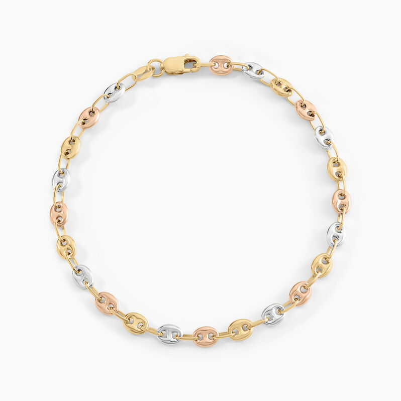 Bracelet Dami Maille Grain De Café Or Tricolore - Spannringe Damen | OROVIVO