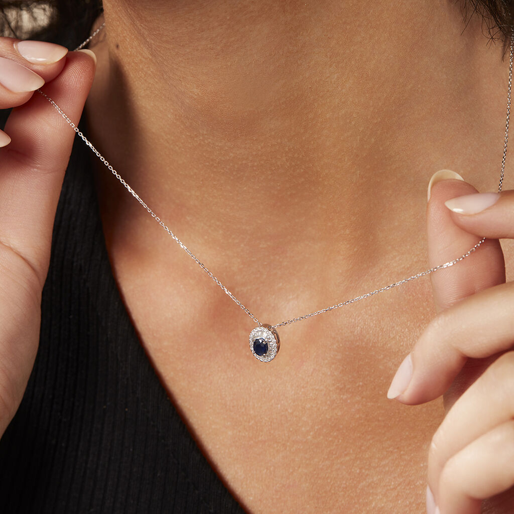 Damen Ohrstecker Weißgold 585 Tropfen Blau Geometrisch Ocean 2 - Ohrstecker Damen | OROVIVO