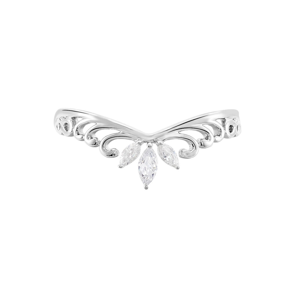 Bague Or Weiss Hallya Motif Couronne - Spannringe Damen | OROVIVO