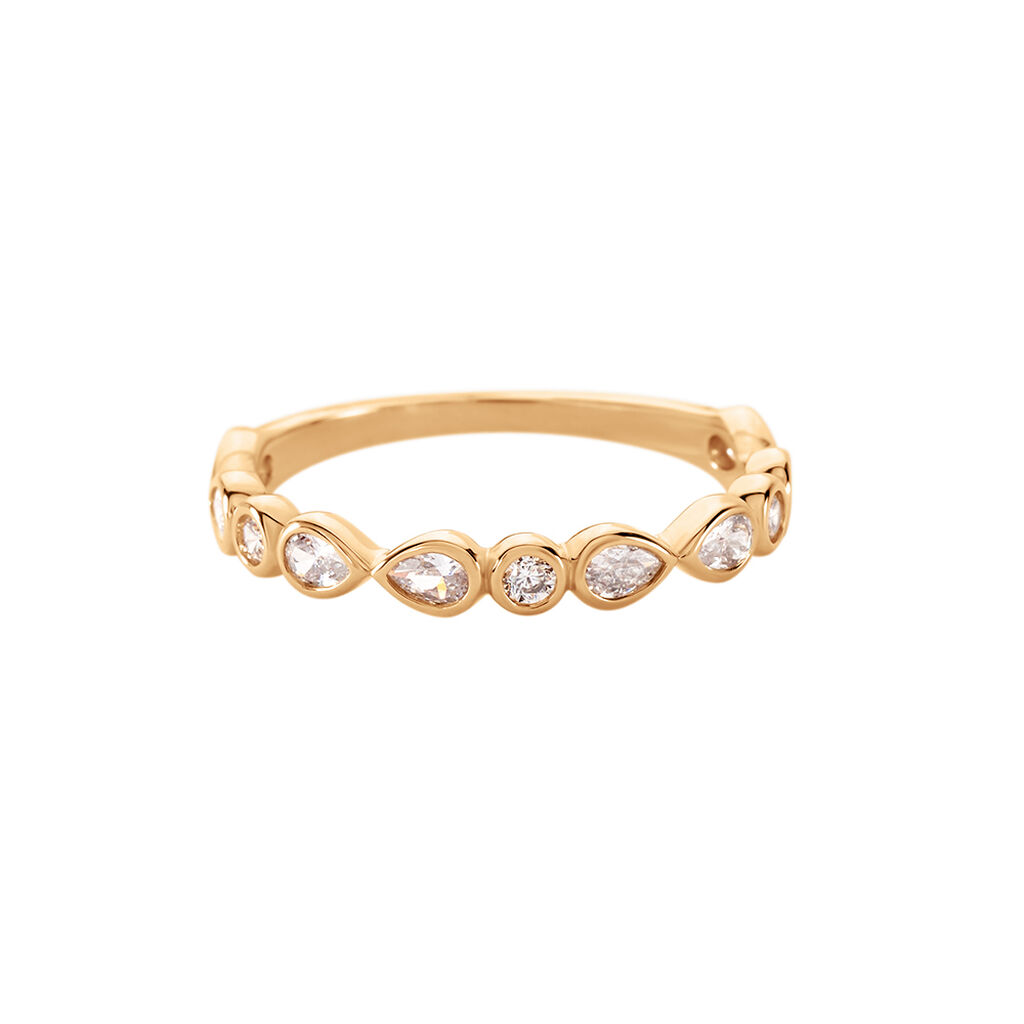 KAMARI Damen Ring Vergoldet 750 Zirkonia Weiß - Ringe mit Stein Damen | OROVIVO