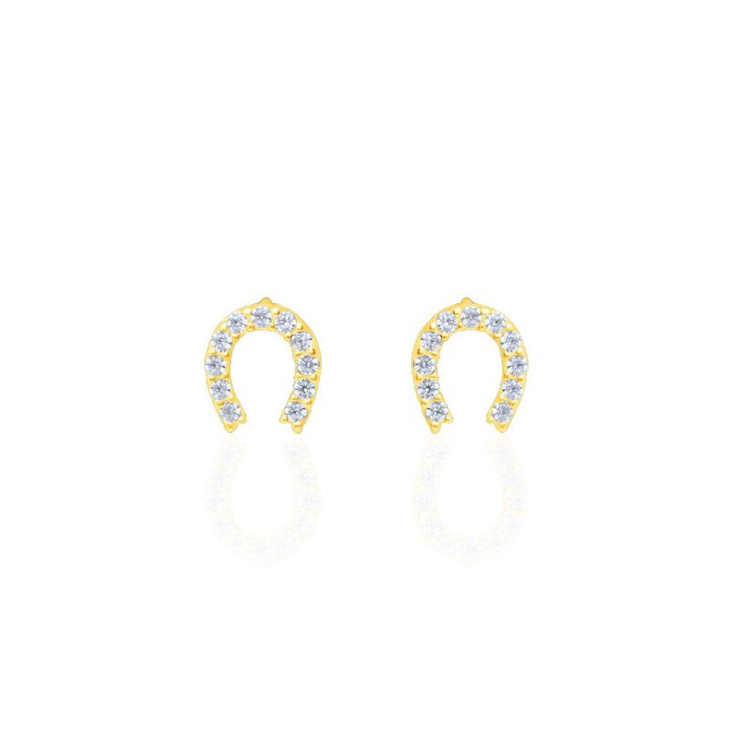 Orecchini Lobo Bon Ton Oro Giallo Cubic Zirconia - Spannringe Damen | OROVIVO