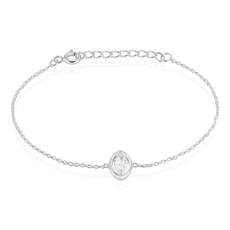 Collier Argent Rhodie Arone Navette Sertis Griffes Oxyde De Zirconium - Spannringe Damen | OROVIVO
