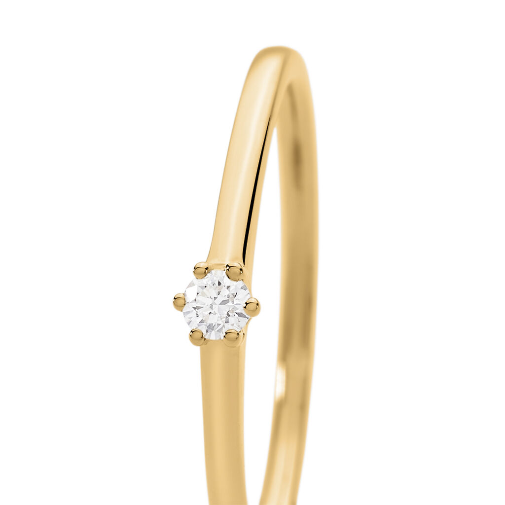 MONOPOLI Damen Ring Gold 585 (14 Karat) Diamant Wei&szlig; 0,060 ct