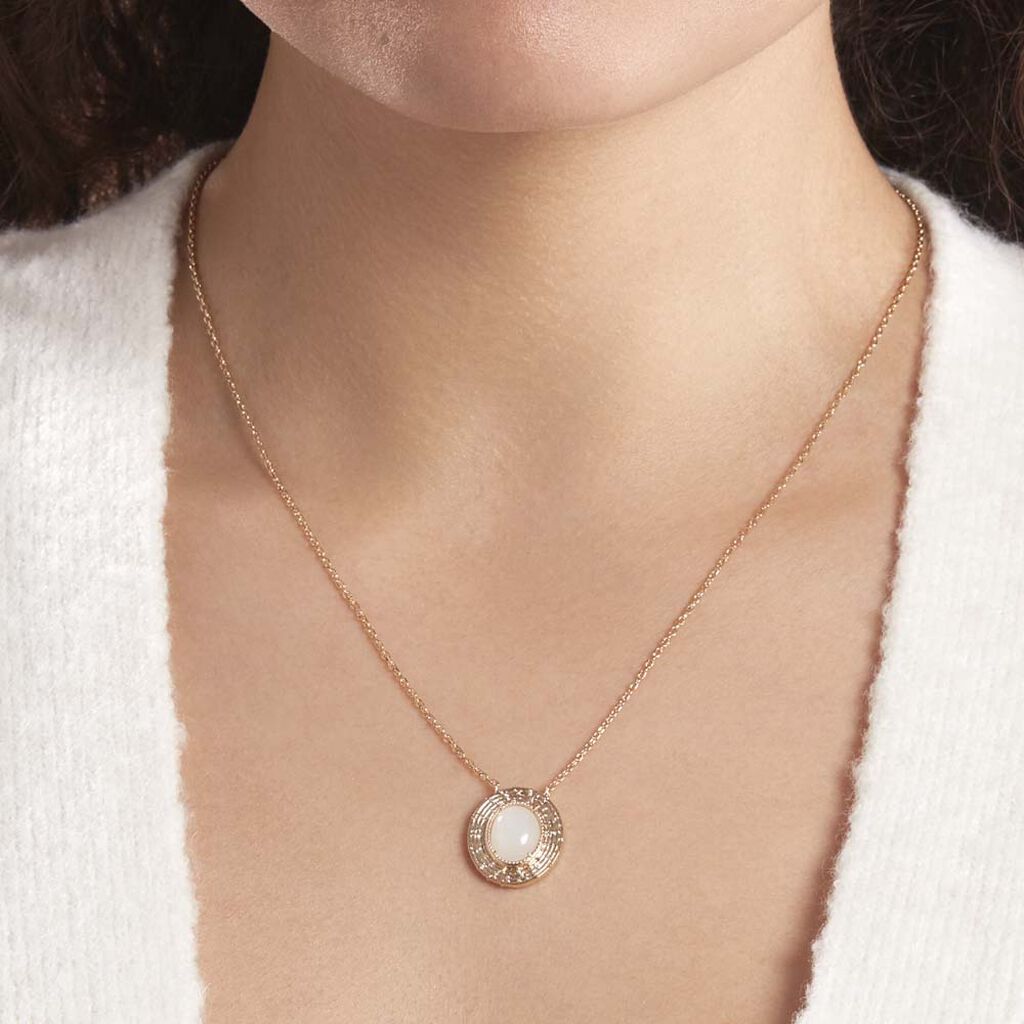 Collier Plaque Or Linna Ovale Pierre De Lune - Spannringe Damen | OROVIVO