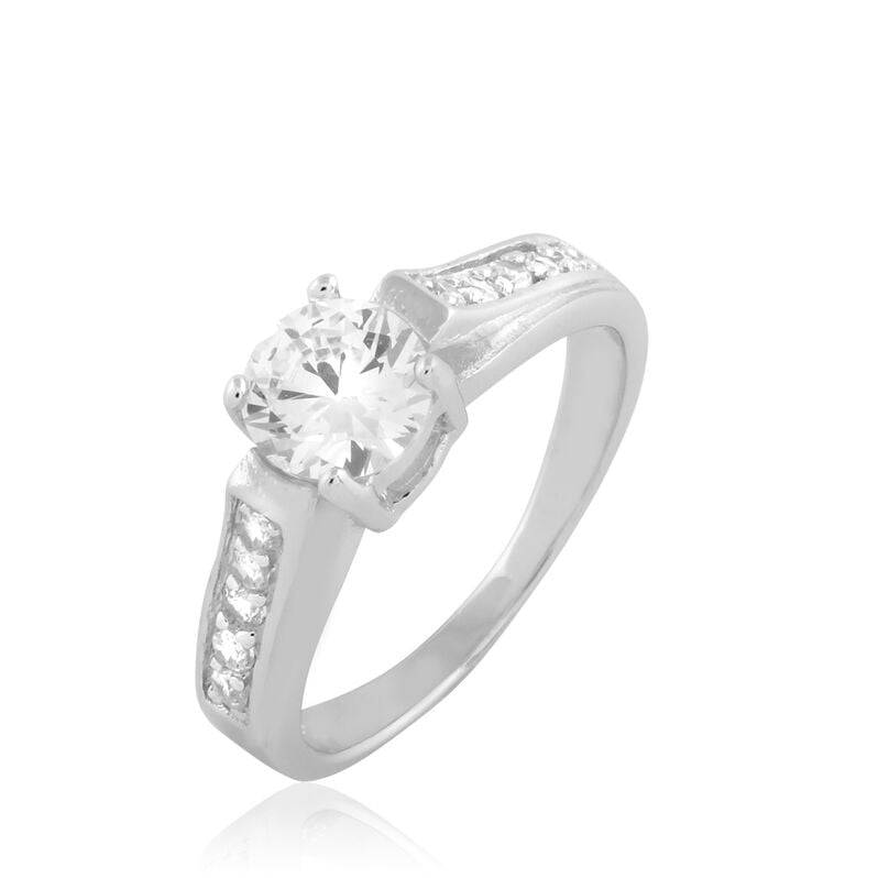 Bague Solitaire Turkan Argent Blanc Oxyde De Zirconium - Spannringe Damen | OROVIVO