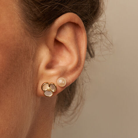 Damen Ohrstecker Gold 375 Perlmutt Blume - Ohrstecker Damen | OROVIVO