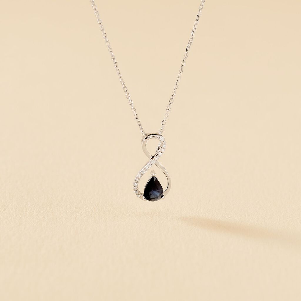 Collier Odessa Or Blanc Saphir Diamant - Spannringe Damen | OROVIVO