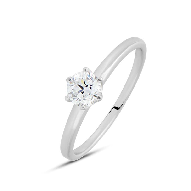 Anello Solitario Diamade Oro Bianco Diamante Lab-Grown - Spannringe Damen | OROVIVO