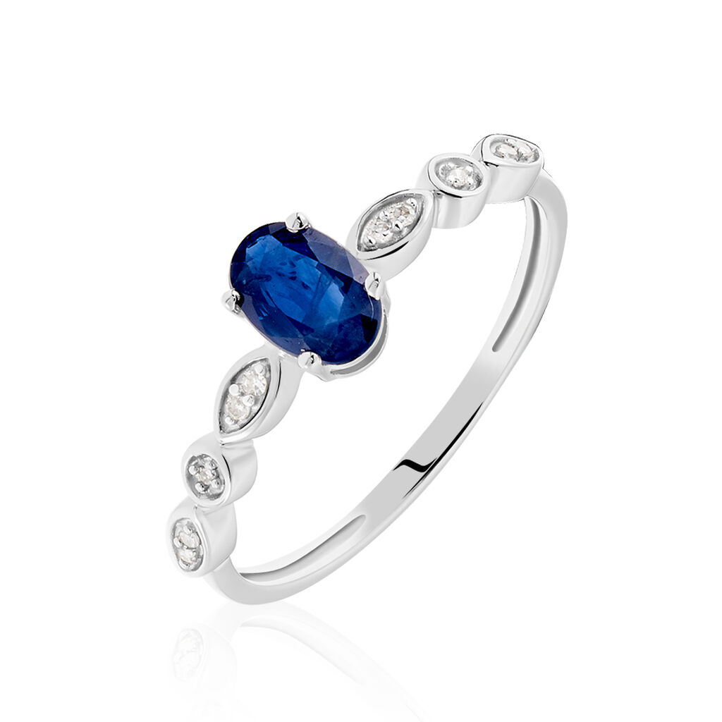 Bague Or Weiss Et Saphir Michaela - Spannringe Damen | OROVIVO