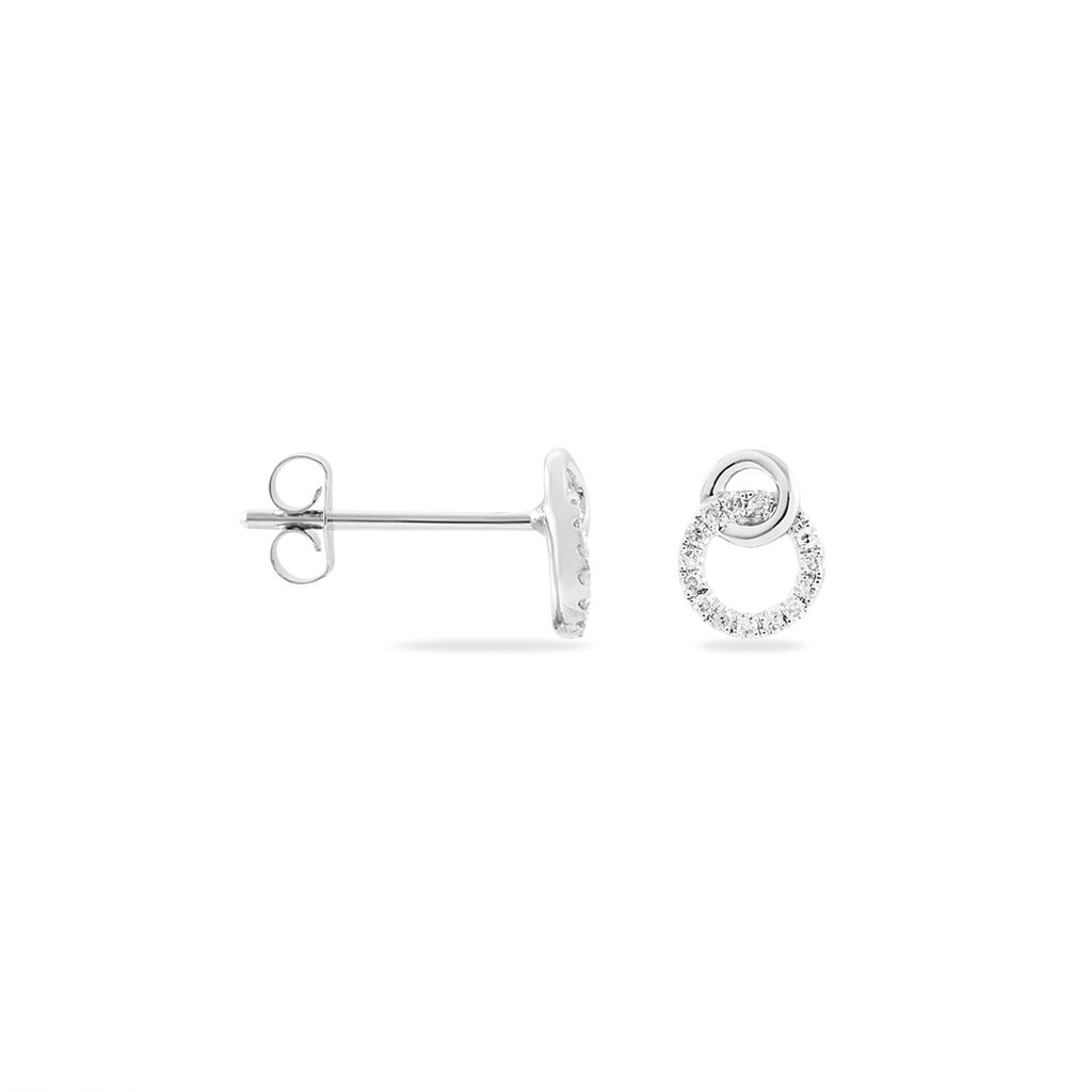 Damen Ohrstecker Weißgold 375 Diamant 0,07ct Kreis Mahaut  - Ohrstecker Damen | OROVIVO