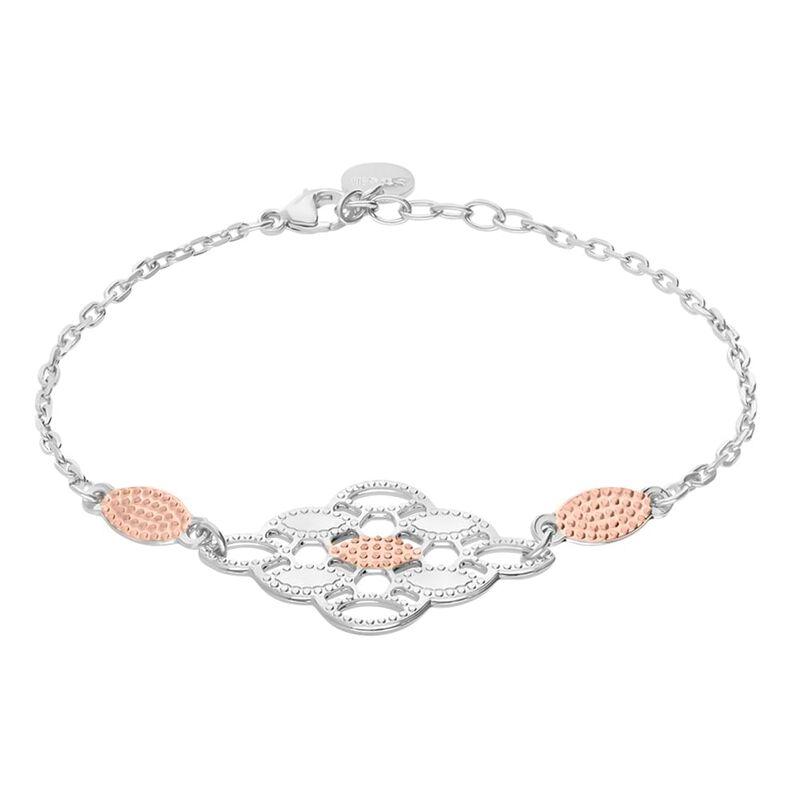 Bracciale in bronzo rodiato con passante arabeggiante bicolore - Spannringe Damen | OROVIVO