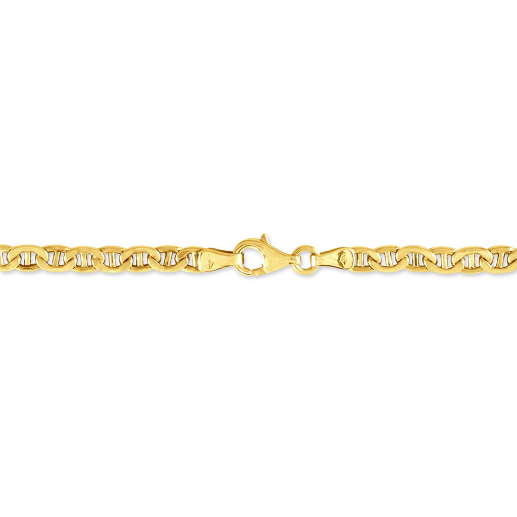 Bracelet Capucin Or Jaune Maille Marine Plate - Spannringe Damen | OROVIVO