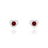 NAURI HERZ Kinder Ohrstecker Silber 925 Strass Rot Herz