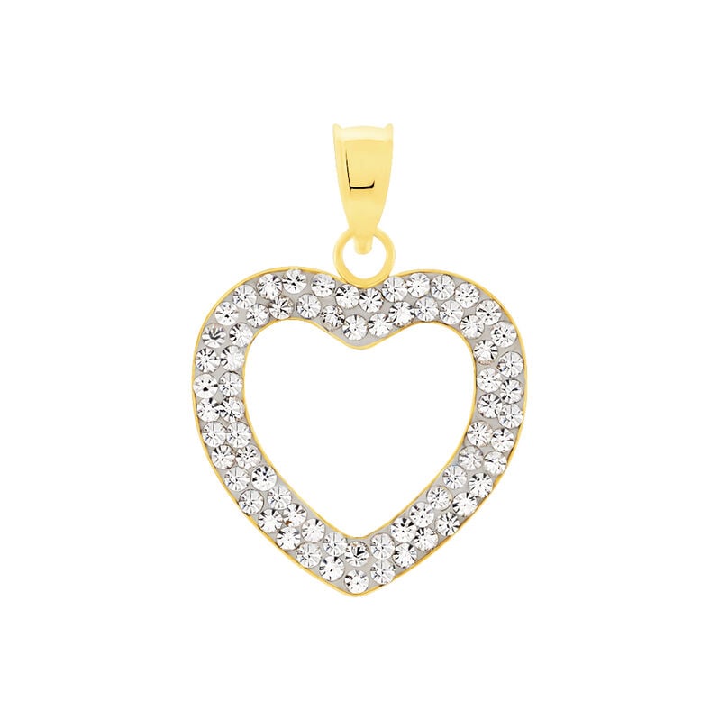 EUDOCIE HERZ 9 Damen Anh&auml;nger Gold 375 (9 Karat) Kristall Wei&szlig; Herz - Schmuckanh&auml;nger Damen | OROVIVO