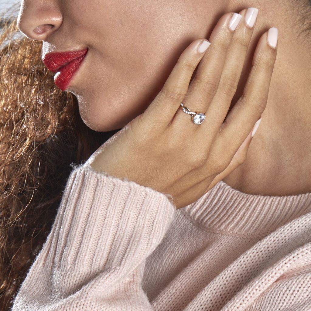 Bague Solitaire Caralyn Or Jaune Oxyde De Zirconium - Spannringe Damen | OROVIVO