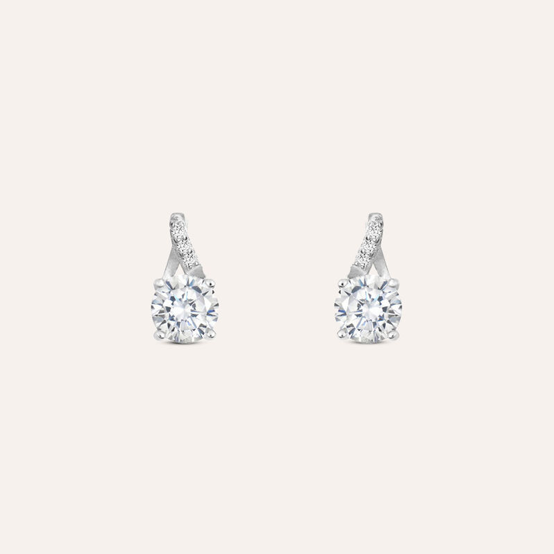 Orecchini Lobo Punto Luce Silver Elegance Argento Rodiato Cubic Zirconia - Spannringe Damen | OROVIVO