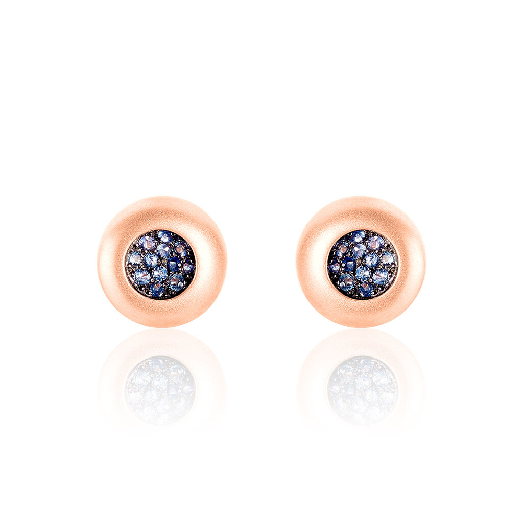 🦚 Damen Ohrstecker Rosegold 750 Saphir 0,29ct Fakka , Ohrstecker mit Stein