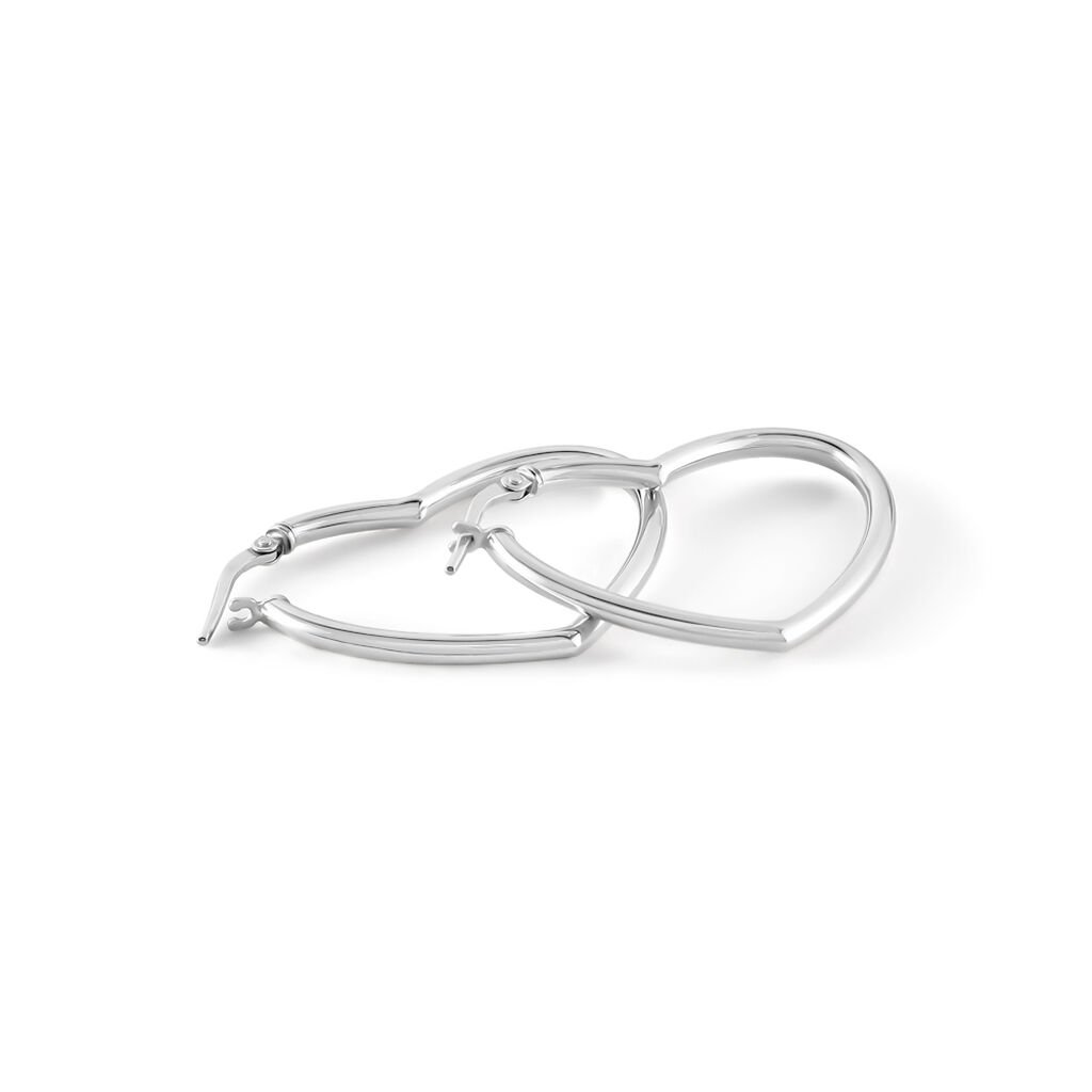 WHITLEY Damen Creolen Silber Silber 925 Herz - Creolen Damen | OROVIVO