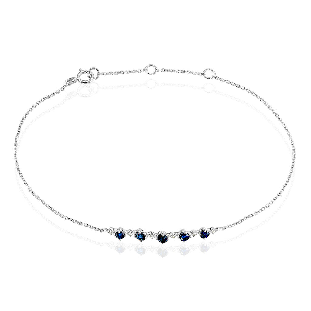 Bracelet Elenora Or Blanc Saphir Et Diamant - Spannringe Damen | OROVIVO