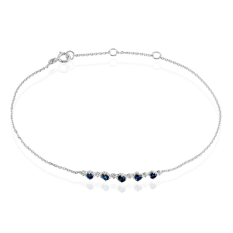 Bracelet Elenora Or Blanc Saphir Et Diamant - Spannringe Damen | OROVIVO