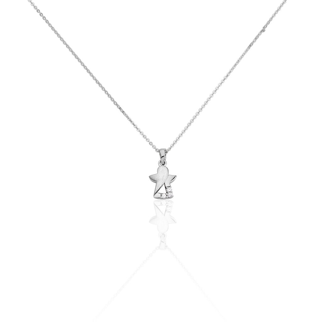 LOVISA ENGEL Kinder Collier Silber 925 Zirkonia Wei&szlig; Engel