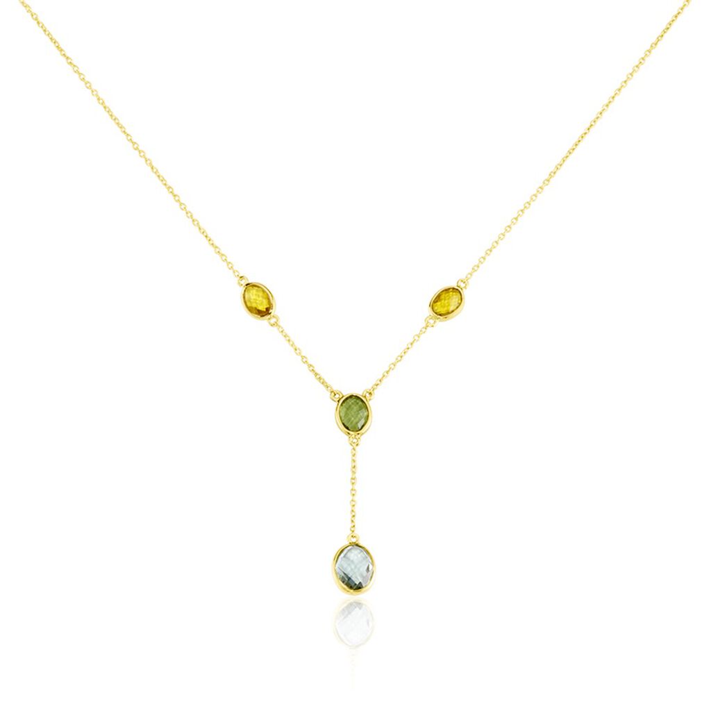 ZORNICA Damen Collier Silber vergoldet 925 Andere Steine Grün 1,45 ct - Halsketten Damen | OROVIVO