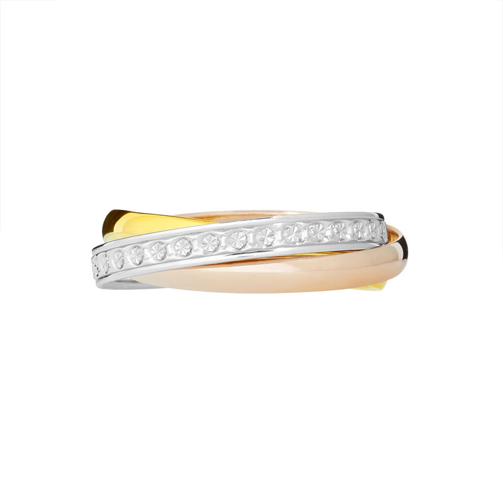 Alliance Entrelacee Diamantee Demi Jonc Classique Or Tricolore - Spannringe Damen | OROVIVO