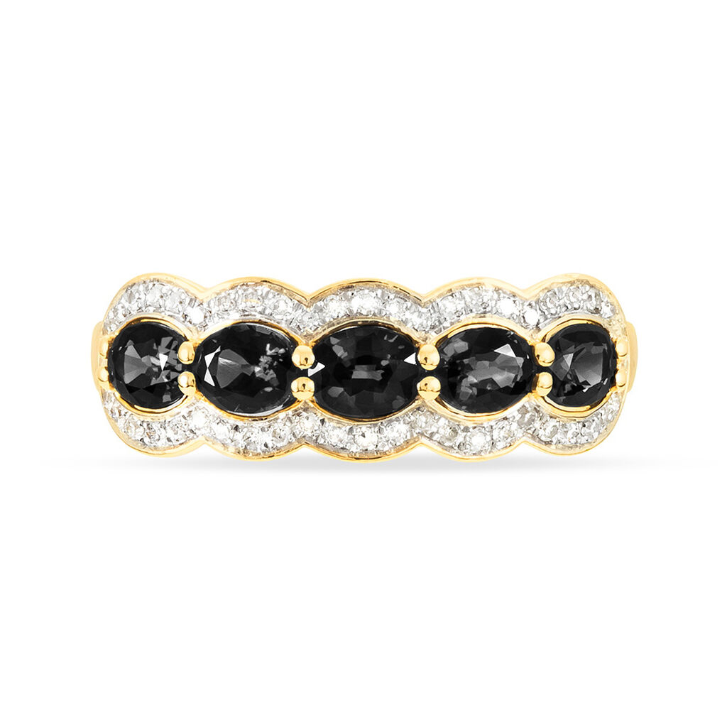Bague Margaux Or Jaune Onyx Et Diamant - Spannringe Damen | OROVIVO