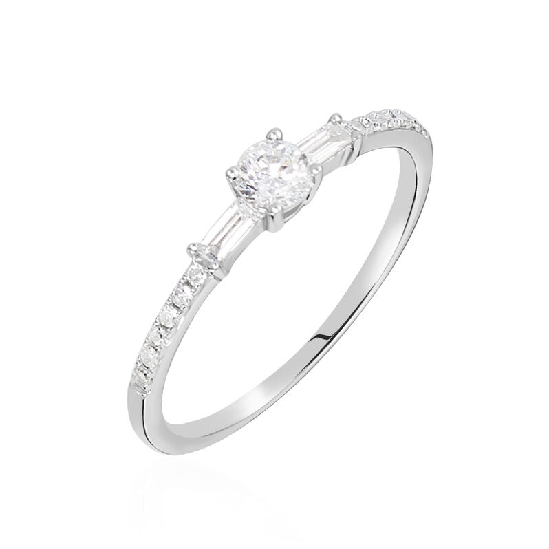 Solitaire Or Weiss Nina Diamant - Spannringe Damen | OROVIVO