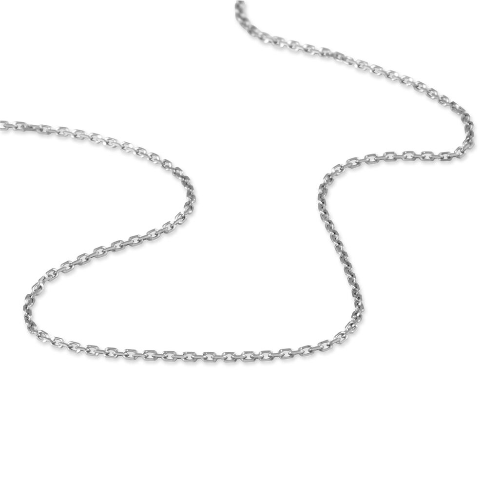 Damen Ankerkette Weißgold 375 Diamantiert  - Halsketten Damen | OROVIVO