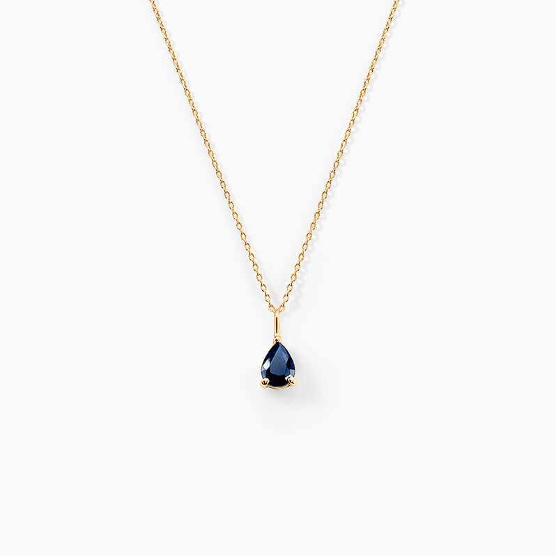 Collier Goutte Or Jaune Saphir Diamant - Spannringe Damen | OROVIVO