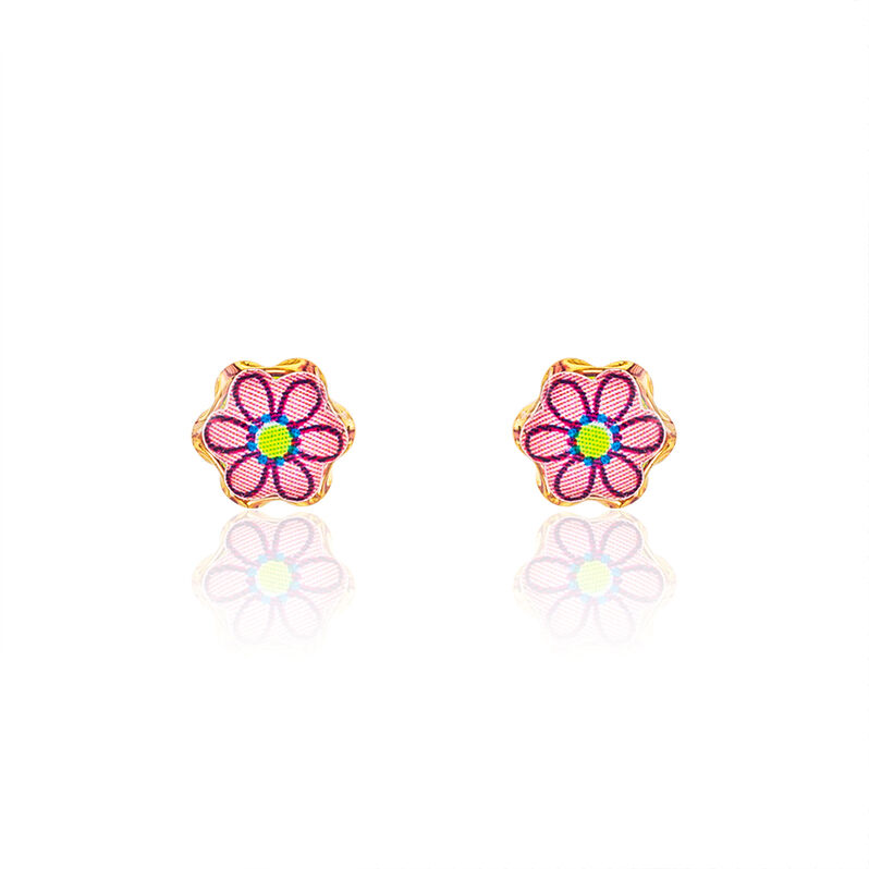 Boucles D'oreilles Puces Tacha Fleur Or Jaune - Spannringe Kinder | OROVIVO