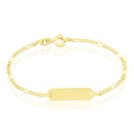 Kinder Id Armband Figarokette Gold 375 Gravierbar - ID-Armbänder Kinder | OROVIVO