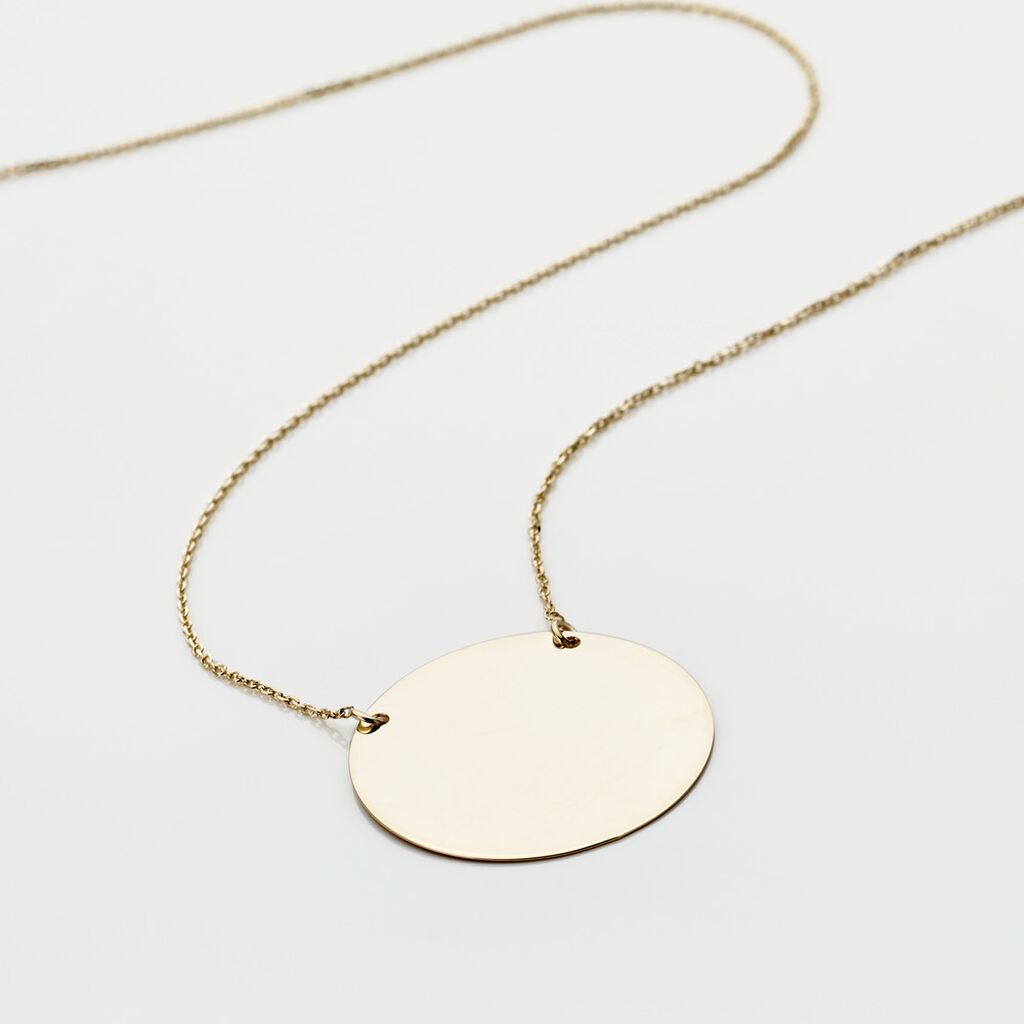 Liv Gravur Damen Collier Gold 375 (9 Karat) Kreis B 0,2 mm