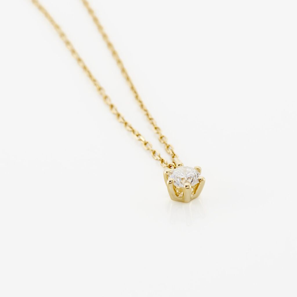 Monopoli Damen Collier Gold 750 (18 Karat) Diamant Wei&szlig; 0,26 ct