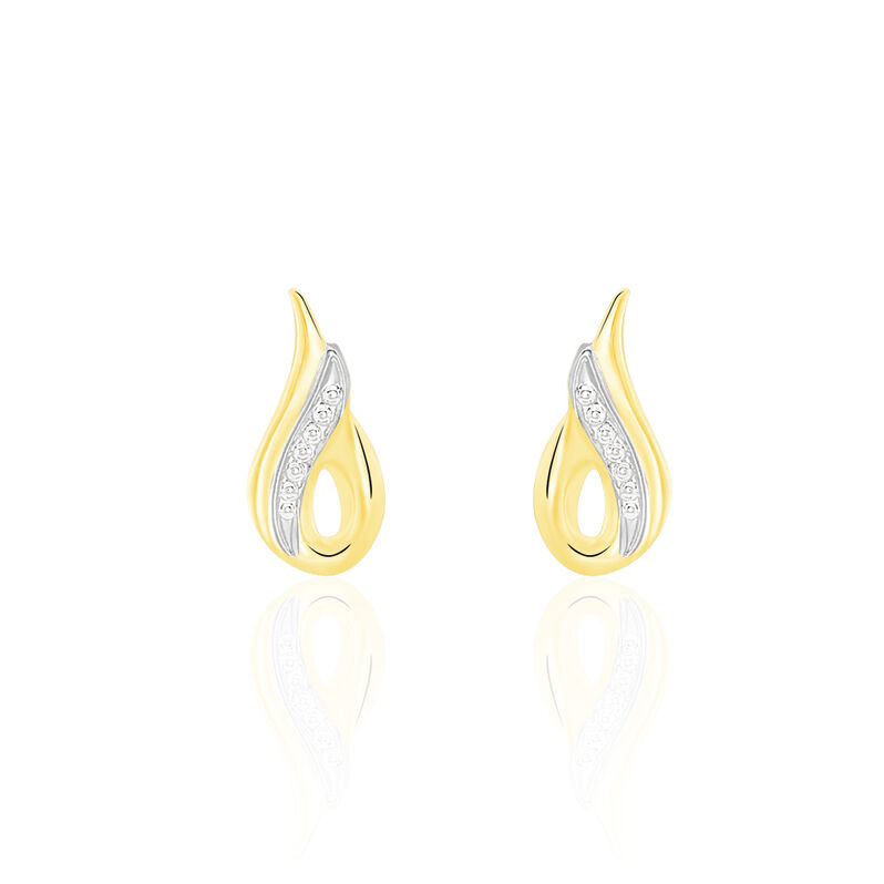 Boucles D'oreilles Puces Anila Gouttes Or Bicolore - Spannringe Damen | OROVIVO