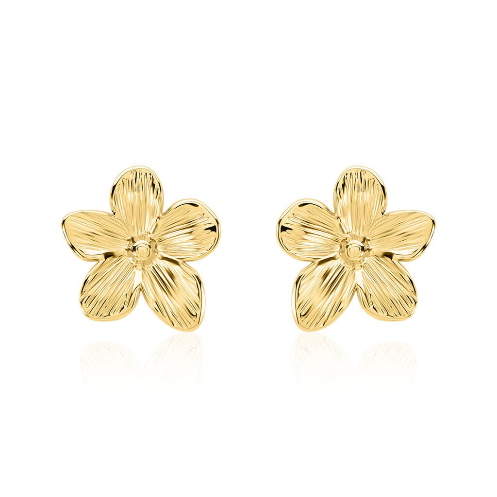 ADEA Damen Ohrstecker Edelstahl vergoldet Blume, Ohrstecker ohne Stein
