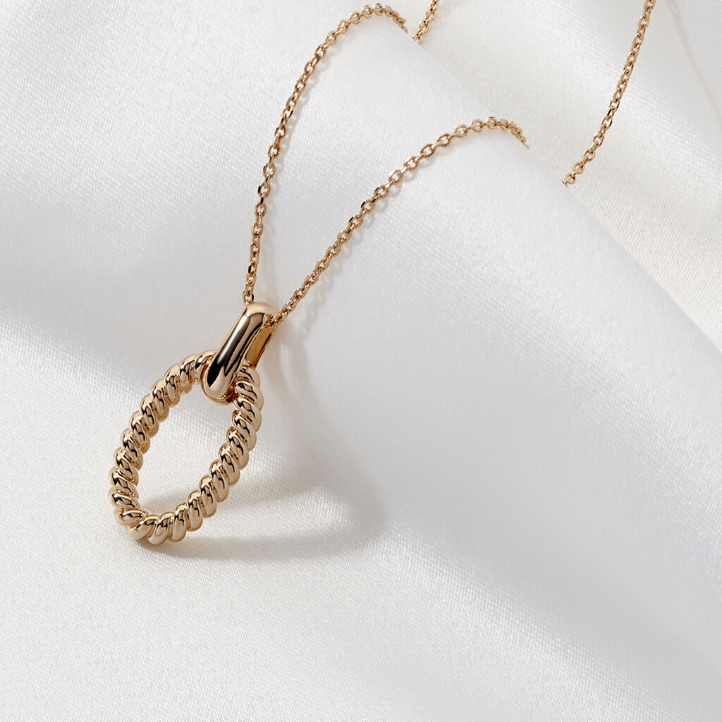 Damen Halskette Messing Gold plattiert Kreis  - Halsketten Damen | OROVIVO